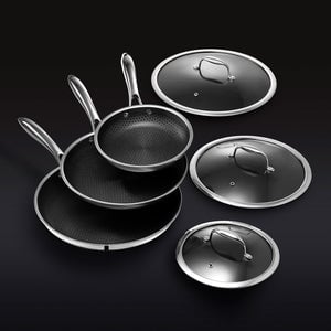 6pc HexClad Hybrid Cookware Set w/ Lids 